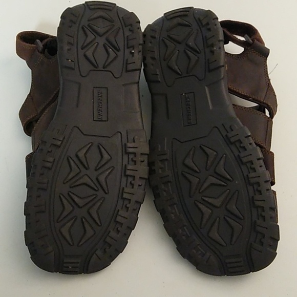 SKETCHERS LEATHER UPPER FISHERMANS SANDLES DARK BROWN - Picture 6 of 9